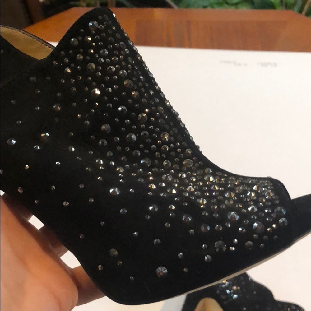 INC strassed crystal booties